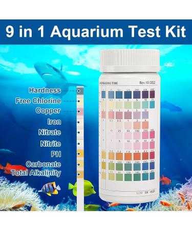 Buy Aorops 9-in-1 Aquarium Test Strips - 100 Pieces for Accurate Water Testing | Nitrate Nitrite Hardness pH & More - Ideal for Fish Tanks - Buy Online on GoSupps.com