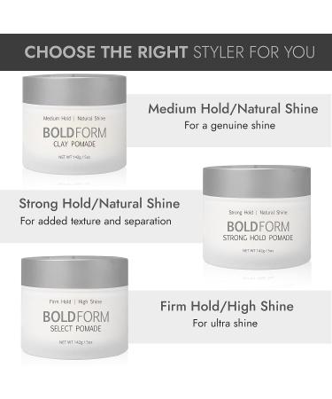 Bold Form Clay Pomade - Medium Hold & Natural Shine 5 Oz | Long Lasting Styling for All Hair Types - Buy Online on GoSupps.com