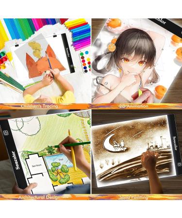 Diamond Painting Tools Kit with A4 LED Light Pad - Soucolor Light Board Box Set for Adults - 5D Diamond Art Supplies - Buy Online on GoSupps.com