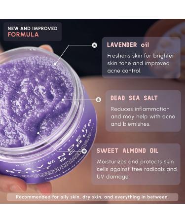 Brooklyn Botany Dead Sea Salt and Lavender Body Scrub - Moisturizing Exfoliating Scrub for Face, Hand, Foot - Anti-Aging Benefits - Great Gift for Women & Men - 10.5 oz Lavender - Buy Online on GoSupps.com