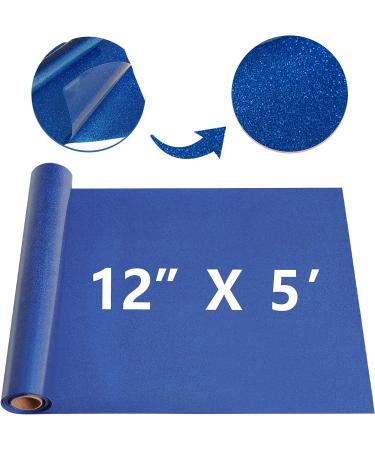 RENLITONG Royal Blue Glitter HTV Heat Transfer Vinyl Roll 12x5ft for T-Shirt DIY - Easy to Cut & Weed | 02-Glitter Royal Blue - Buy Online on GoSupps.com
