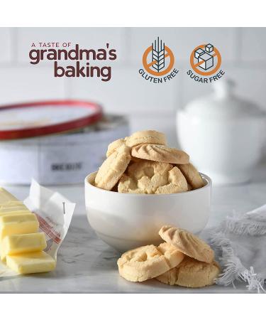 Gluten Free Sugar Free Butter Cookies Variety Tin - 36 Count Traditional Danish Cookies - Premium Assorted Gluten Free Cookies for Diabetics - No Preservatives or Coloring - 12 Ounce Tin - Buy Online on GoSupps.com
