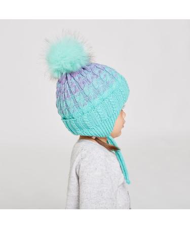 LANGZHEN Toddler Winter Hat - Earflap Knit Cap for Boys & Girls 1-2 Years, Green - Buy Online on GoSupps.com
