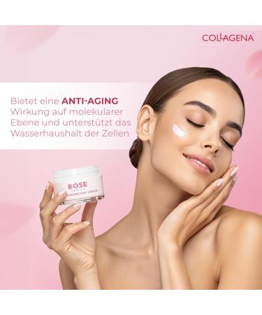Collagena Rose Essential nourishing day cream with rose oil and collagen peptides deepacting moisture and antiaging care enriched with shea butter almond and olive oil 50 ml - Buy Online on GoSupps.com