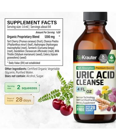 BIO KRAUTER Uric Acid Support 60 Gummies & Uric Acid Support Tincture 4 Fl. Oz - Buy Online on GoSupps.com