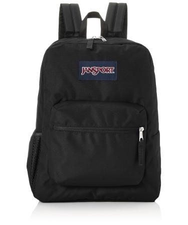 JanSport Cross Town School Backpack, Black, 17" x 12.5" x 6" - Simple Bookbag for Girls, Boys, Adults with 1 Main Compartment, Front Utility Pocket - Premium School Accessories Black One Size