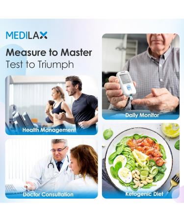 Medilax Dual Blood Sugar & Ketone Monitor Kit | Glucose & Ketone Test Meter with 10 Strips Lancets & Lancing Device - International Shipping Available - Buy Online on GoSupps.com