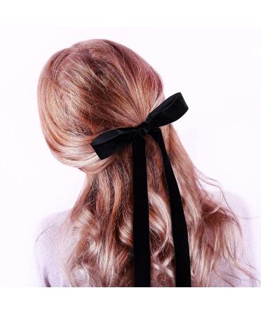 HINZIC 3Pcs Velvet Hair Bows - Black Hair Ribbons & Scrunchies for Women and Girls - Buy Online on GoSupps.com