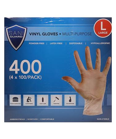 Sani Guard Unisex Sani GuardGloves 100 Count (Pack of 4) White