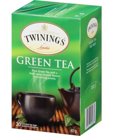 Twinings Pure Green Tea Individually Wrapped Tea Bags | 100% Pure Green Tea Smooth Flavour Enticing Aroma | Caffeinated | 20 Count (Pack of 6) | Enjoy Hot or Iced Pure Green Tea 20 Count (Pack of 6) - Buy Online on GoSupps.com