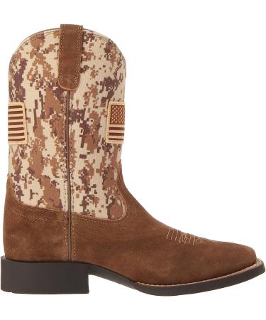 Ariat Patriot Youth Cowboy Western Boots - Antique Mocha Washed Suede/Sand Camo Print - Size 1 (Little Kid) - Buy Online on GoSupps.com
