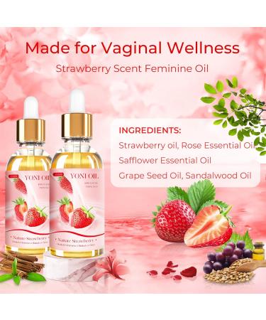 BASSI 2PCS Organic Yoni Oil - Feminine Moisturizer & Deodorant - pH Balance & Odor Elimination with Strawberry Oil - All Natural - Buy Online on GoSupps.com