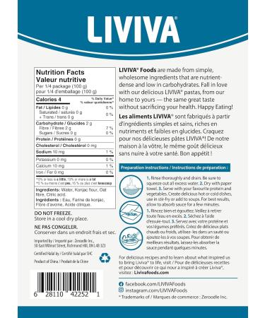 LIVIVA Organic Shirataki Konjac Spaghetti (2 Pk) Diabetic-Friendly Low Carb Low Calorie Pasta Noodles Ready to Serve No Odor Certified Non-GMO Gluten Free Vegan Plant-Based Keto Kosher Halal - Buy Online on GoSupps.com