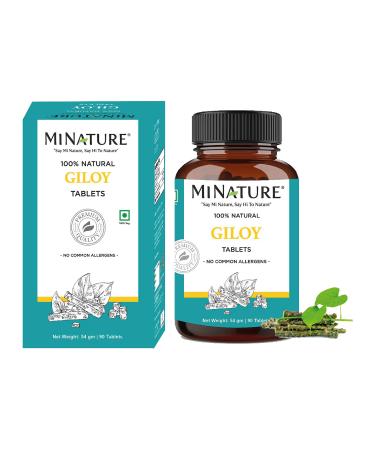Giloy Tablets by mi Nature | 90 Tablets 1000 mg | 45 Days Supply | 100% Natural Giloy Tablets | Guduchi Tablets | Vegan | Immunity Booster | from India