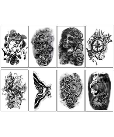 Yazhiji Temporary Tattoos - 32 Sheets of Body & Tiny Black Stickers for Men & Women - Buy Online on GoSupps.com