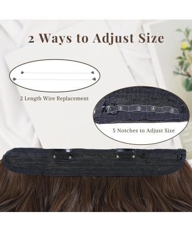 Invisible Wire Hair Extensions | Adjustable Transparent Wire | 20 Inch Synthetic Long Hair Pieces | Dark Brown Mixed Chestnut Brown - Buy Online on GoSupps.com