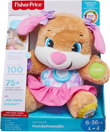Fisher-Price Learning Fun Dog Friend | Interactive Speaking & Singing Toy for Babies 6 Months+ | Educational Gift for Boys & Girls | German Speaking Dog (FPP53) - Buy Online on GoSupps.com