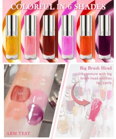 Lip Glow Oil Kit | 3 Colors Moisturizing Tinted Lip Gloss | Hydrating Comfort Oil Lip Tint & Stain | Non-sticky Glow Reviver Lip Care for Women - Buy Online on GoSupps.com