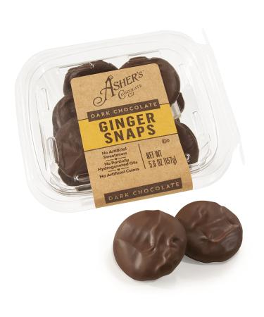 Asher's Chocolate Company, Delicious Dark Chocolate Ginger Snaps, Made from the Finest Kosher Chocolate, Family Owned Since 1892 (5.6oz, Dark Chocolate)
