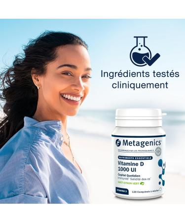 Metagenics Vitamine D3 1000 UI - Dose Quotidienne 25 g - Soutien Immunitaire & Sant des Os - Sans Gluten Sans Lactose V g tarien - 120 Comprim s M cher Go t Citron Vert - 4 Mois - Buy Online on GoSupps.com