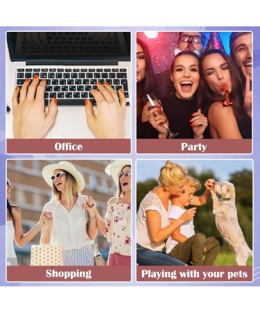 Shop Jofay Fashion Press On Nails - Short Acrylic Glue On Nails 24PCS Wine Red Kit Perfect Fit in 12 Sizes - Buy Online on GoSupps.com