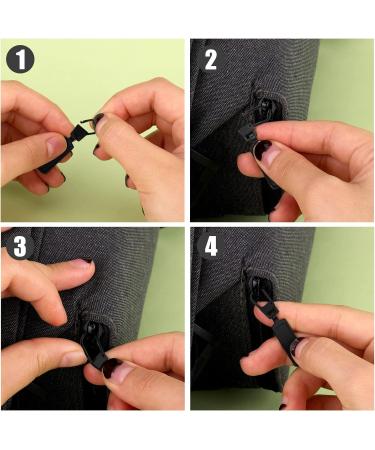 Toymis 6-Piece Universal Zipper Repair Kit - Removable Metal Pulls for Jackets Clothing Pants Jeans Luggage & Handbags - Durable Black Zippers - Buy Online on GoSupps.com