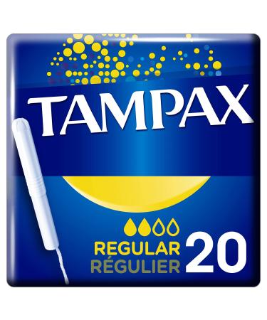 Tampax Regular Tampons with plastic applicator 20 pieces regular size 20 pieces (1 pack) - Buy Online on GoSupps.com