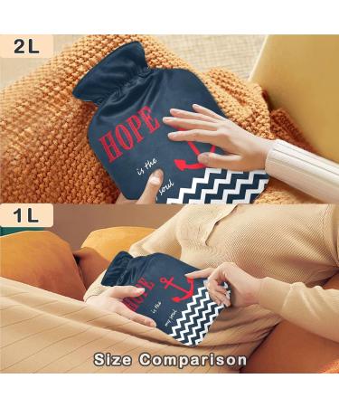 Naanle Chevron Anchor Hot Water Bottle | 1L Transparent Heat Bottle for Bed & Feet Warmer | Pain Relief & Cold Therapy - Buy Online on GoSupps.com