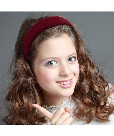 Velvet Wide Headbands for Women - Set of 4 Soft No Slip Headbands in Black, Red, Brown, Green - Thin Hair Accessories - Perfect Christmas Gift for Women and Girls - Buy Online on GoSupps.com