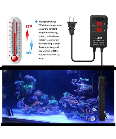 SZELAM 300W Aquarium Heater Submersible Fish Tank Heater with Intelligent Temperature Probe and LED Display - External Controller for 26-79 Gallon Tanks - Buy Online on GoSupps.com