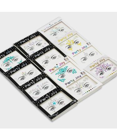 RLMOON Mermaid Rhinestone Face Jewels Sticker - 3D Crystal Gem Cosplay Halloween Decoration for Carnival, Music Festivals - 2 Sheet Star Collection - Buy Online on GoSupps.com