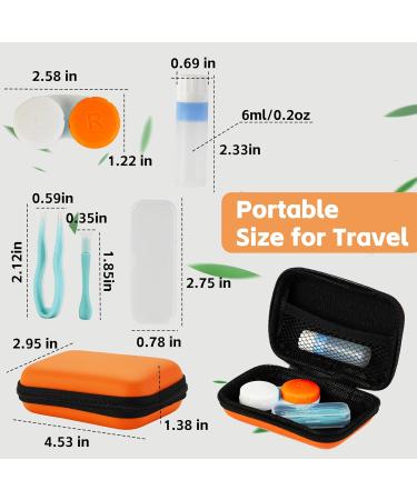 Portable Contact Lens Travel Bag - Case Tweezers Solution Bottle - Ideal for Daily Outdoor Use (Orange - Buy Online on GoSupps.com