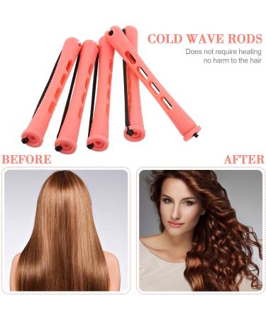 36-Piece Cold Wave Rod Hair Perm Rods Set with Steel Rat Tail Comb - 0.51 Inch Pink Curlers for Hairdressing Styling - Buy Online on GoSupps.com