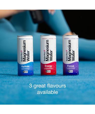 BetterYou Magnesium Mineral Water Energy Natural Sustained Energy Boost Magnesium Glycinate Vital B Vitamins & Nitrates Infused with Pomegranate & Rhubarb Pack of 12 250 ml - Buy Online on GoSupps.com