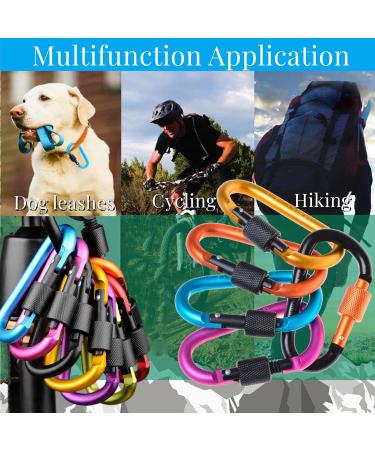 10-Pack Screw Carabiner Keychain Hooks for Camping Fishing Hiking & Travel - Durable Outdoor Gear - Buy Online on GoSupps.com