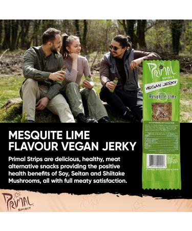  Primal Spirit Foods Primal Spirit Meatless Vegan Strips - High Energy High Protein Non-GMO 93% Fat Free Snacks Vegan Jerky - 28g 1 Pack Mesquite Lime Flavour - Buy Online on GoSupps.com
