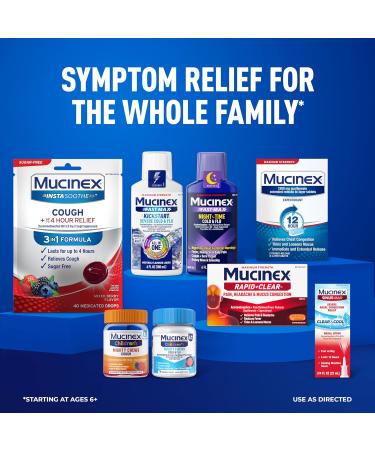 Mucinex Children's Mighty Chews Cold and Flu Medicine Easy to Dose Children's Acetaminophen & Dextromethorphan Kids Cough Medicine Ages 6+ Mixed Berry Flavor 16 Medicated Chewable Tablets Day 16 Count (Pack of 1) - Buy Online on GoSupps.com