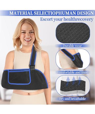 Arm Sling Shoulder Immobilizer with Storage Bag - Blue | Ideal for Shoulder Injury Recovery | For Men and Women | Torn Rotator Cuff, Surgery, Fracture, Strain - Buy Online on GoSupps.com