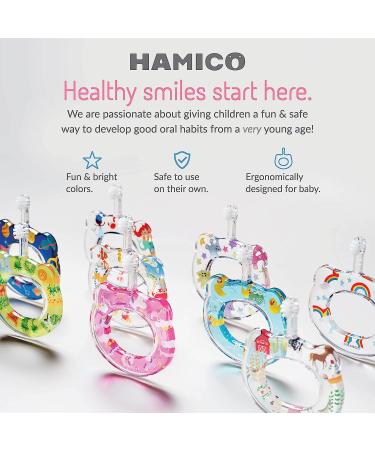 HAMICO Baby Toothbrush Set | Extra Soft Bristles for Baby's First Toothbrush | Easy Grasp Infant Toothbrush | BPA Free | 2-Pack (Red & Mermaid) - Buy Online on GoSupps.com