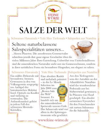  Feine W rze Salts of the World - Gourmet Salts for the Gourmet with Recipes - Premium Quality Baking Vegetable and Meat Salts A to Z - Gluten Free - 70g - Buy Online on GoSupps.com