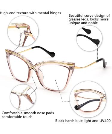 Feizedy Classic Cat Eye Blue Light Filter Glasses - Clear PC Gaming & Computer Protection - B2956 55mm - Buy Online on GoSupps.com