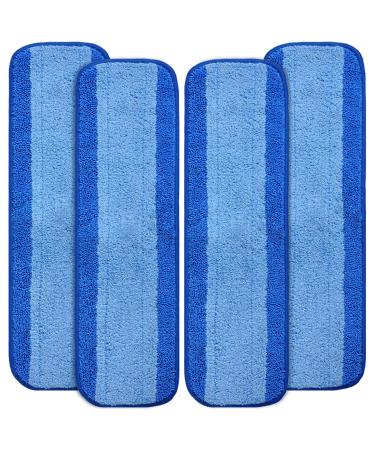 KEEPOW Microfiber Cleaning Pad for Bona Mop Replacement Pads for Bona Hardwood Floor Cleaner 18 Inch Washable & Reusable Spray Refills for Hard Surface Laminate Wood (4 Pack) 4 Count (Pack of 1)