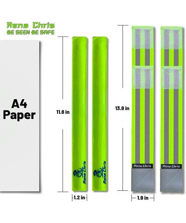 High Visibility Reflective Bands for Wrist, Arm, Ankle, Leg - Green (4 Pack) | Safety Gear for Night Walking, Cycling, Running - Large Reflective Surface - Buy Online on GoSupps.com