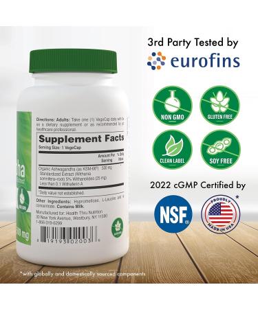 High Potency Organic Ashwagandha 500mg Pure KSM66 - 90 Vegecaps (Clinically Proven) - Buy Online on GoSupps.com