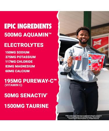 GHOST Hydration Packets Sonic Cherry Limeade 24 Sticks Electrolyte Powder - Drink Mix Supplement with Magnesium Potassium Calcium Vitamin C - Vegan Friendly Free of Soy Sugar & Gluten Sonic Cherry Limeade (24 Sticks) - Buy Online on GoSupps.com