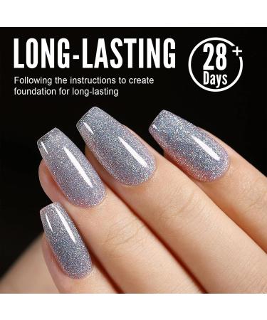 Gel Nail Polish Set - Glitter Gel Nail Polish Black & White Nail Polish Shimmering Holographic Nail Polish Soak Off UV Gel Nail Art Painted Gel for Manicure DIY At Home Women Girl Holographic Set - Buy Online on GoSupps.com