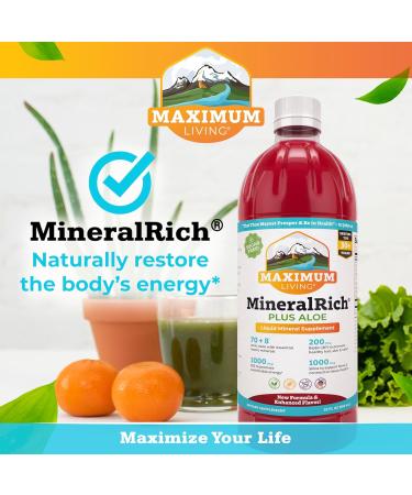Maximum Living MineralRich Minerals Supplement with Aloe - Liquid Blend of Vitamins and Trace Minerals - 32 oz MineralRich Plus Aloe 32 Fl Oz (Pack of 1) - Buy Online on GoSupps.com