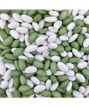 Almond dragees variation white and green eucalyptus 1kg - cheap quality - approximately 240 dragees - Handmade in