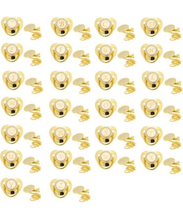 Hyuduo Golden Baby Pacifier - Personalized Curved Design 26 Letters Safe Materials Healthy Bling Perfect for Newborns 6-18 Months with Clips - Buy Online on GoSupps.com