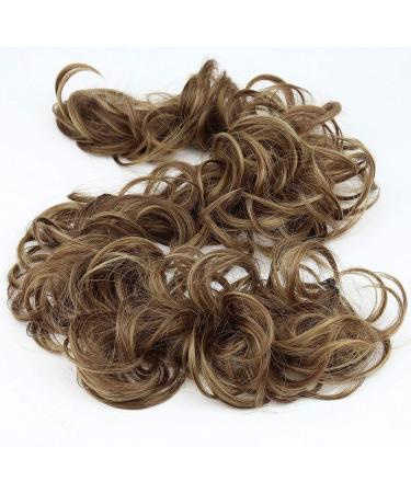CAISHA XXL Brown Blonde Mix Voluminous Curly Messy Bun Updo - HW36 - Buy Online on GoSupps.com